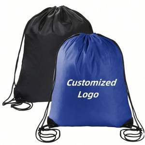 Custom Logo Cinch Gym <b>Drawstring</b> Backpack Multi-Color Waterproof Recycled Polyester Bag for Storage Travel Sports Use - Product Image 1