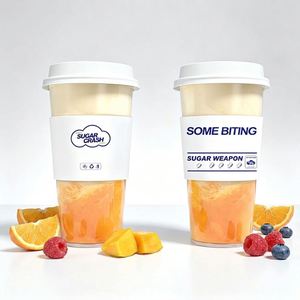 Vasos Desechables al por Mayor con Logotipo Personalizado, Biodegradables, para Té de Burbujas, Jugos, Vasos de Plástico PP Transparente Esmerilado con Tapas - Product Image 1