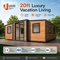 Maison conteneur pliable UVO 20FT : Vie de vacances de luxe |   Maison préfabriquée portable certifiée CE et IBC |   Maisonnette préfabriquée à monter en 15 minutes