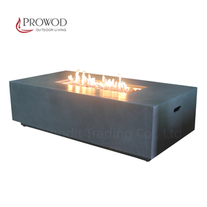 Fogata de hormigón Mesa de fuego de hormigón Patio Mesa de fogata de propano al aire libre Mesa rectangular con fuego - Product Image 2