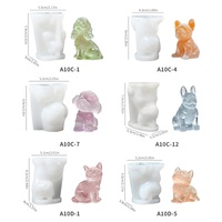 Moule à glaçons créatif en silicone YS 3D stéréoscopique pour bar, motif bouledogue français et chat de dessin animé