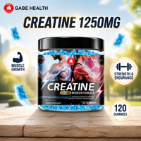 Gummies de Créatine Monohydrate en Gros 1250mg pour la Croissance Musculaire, Énergie Pré-Entraînement, Supplément Masticable, OEM ODM Marque Privée