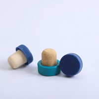 Bouchon de bouteille en liège réutilisable personnalisé, capuchon en plastique lisse, bouchon d'étanchéité anti-fuite pour bouteille de vin, d'huile essentielle ou de réactif de laboratoire