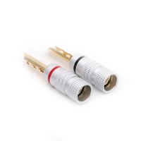 Connecteur banane BFA Gear plaqué or 24 carats en laiton 4 mm pour câble de haut-parleur HIFI