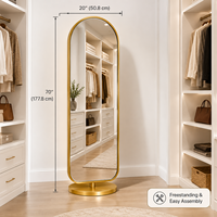 Miroir mural LED moderne pleine longueur avec éclairage IP44 pour hôtel, salle de bain, cuisine, salon, salle de sport, appartement, interrupteur tactile