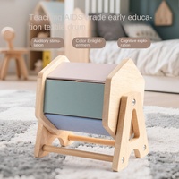 Boîte à tiroirs en bois Montessori, jouet éducatif avec tambour textile pour les enfants de 5 à 7 ans, emballage en boîte de couleur