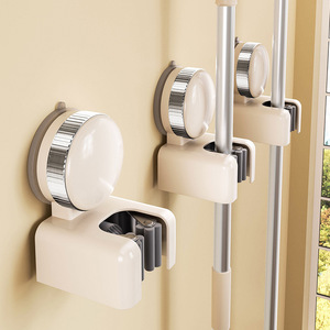 Suction Cup <b>Mop</b> Holder <b>Wall</b> Mounted Punch Free Storage Rack For Bathroom Shower Door - Product Image 1