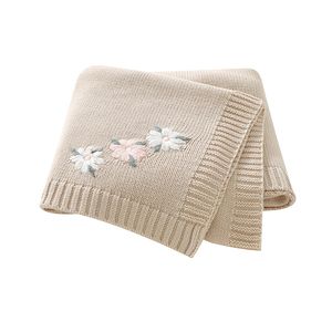 Coperta <span class=keywords><strong>per</strong></span> Neonati Mimixiong Personalizzata con Ricamo Floreale, Coperta in Cotone Lavorata a Mano con <span class=keywords><strong>Nome</strong></span> Personalizzato <span class=keywords><strong>per</strong></span> Baby Shower e Regalo di Compleanno - Product Image 1