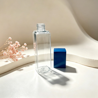 Flacon carré en PET personnalisé de 100-150 ml avec pompe pulvérisatrice, emballage cosmétique, conteneur en plastique, crème pour le visage, lotion, soin de la peau, usage facial