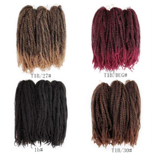 18-inch afro kinky <span class=keywords><strong>Twist</strong></span> Crochet tóc bím tóc senegalese xoăn tổng hợp tóc mở rộng <span class=keywords><strong>Marley</strong></span> <span class=keywords><strong>Braid</strong></span> phong cách - Product Image 3