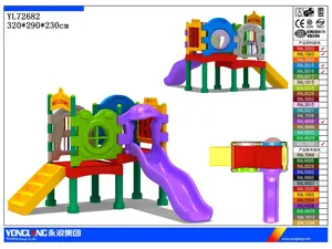 YL72682 Crianças Parque de Diversões Equipamentos de Playground Quintal Parque Infantil inflável Com Escorregador Pequeno Tamanho Revestido de PVC Ao Ar Livre