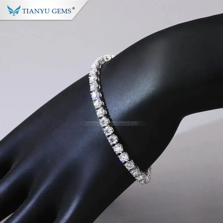 Tianyu Gems Customized 10K 14K 18K Gold 2mm/2.5mm/3mm/3.5mm/4mm Lab Grown Diamond Tennis Chain Bracelet For Women