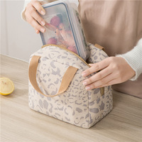 Bolsa Térmica Porta Alimentos con Estampado de Leopardo para Oficina o Escuela, Bolsa de Picnic Reutilizable con Aislamiento de Aluminio