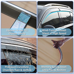 Pour <span class=keywords><strong>Nissan</strong></span> <span class=keywords><strong>JUKE</strong></span> Infiniti ESQ F15 2011-2017 Auto Accessoires PC Vitres Latérales Visières Pluie Sourcils Gardes Soleil Vent Déflecteur - Product Image 2