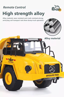 Camion benne articulé RC 1/16 2.4G 11CH HuiNa 1553 télécommandé avec lumières et sons, véhicule jouet de construction