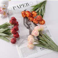 Grosir buket Tulip buatan bunga palsu ramah lingkungan tahan UV dekorasi tahan lama untuk penggunaan dalam/luar ruangan dalam jumlah besar