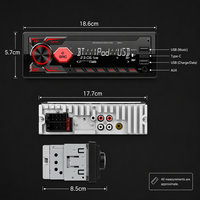 Lecteur MP3 universel 1 DIN pour voiture, double ports USB Type-C, émetteur FM, chargeur de voiture, radio stéréo mains libres 5.0, RGB 7 couleurs