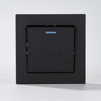 Interruptor de Pared de Diseño Moderno 10A, Interruptor de un Solo Polo y un Solo Contacto de Tacto Suave, Interruptor de Pared Eléctrico de PC Ignífugo