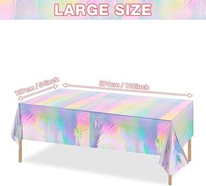 Nappes <span class=keywords><strong>en</strong></span> plastique rectangulaires au laser arc-<span class=keywords><strong>en</strong></span>-ciel de couleur unie réutilisables personnalisées <span class=keywords><strong>en</strong></span> usine pour une utilisation <span class=keywords><strong>en</strong></span> fête - Product Image 2