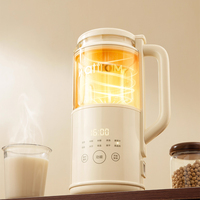 Machine à lait de soja multifonctionnelle automatique 1000 ml en verre avec maintien au chaud, contrôle électronique, chauffage 600 W et fonctions de mixage