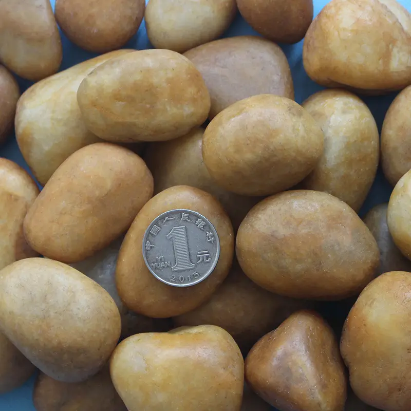 Best Price Yellow Pebble Stone Normal Polished River Stone