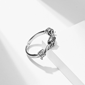 Bagues en fonte nouées de style américain pour hommes et femmes, proposition, fiançailles, anniversaire, cadeau d'anniversaire - Product Image 3