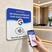 Carte NFC213 personnalisée 12*12cm, 13,56 MHz, avec code QR, pour avis et évaluation cinq étoiles, pour restaurants, hôtels et programmes de fidélisation