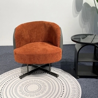 Fauteuil d'appoint pivotant en tissu, chaise de détente ronde rembourrée, canapé individuel moderne pour salon, balcon, ou salle de séjour