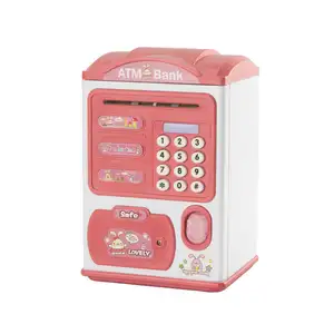 Fingerprint Senha Plastic Money Saving Box Atm Machine Piggy Bank Toy para crianças