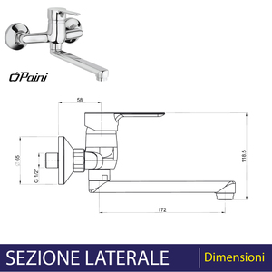 P3 Mélangeur d'évier mural à levier unique Nettoyeurs multi-usages chromés - Product Image 4