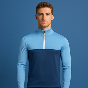 Sudadera de golf de manga larga para hombre Atlético Slim Fit Oversized Quarter-Zip Neck Diseño impreso digital para primavera - Product Image 1