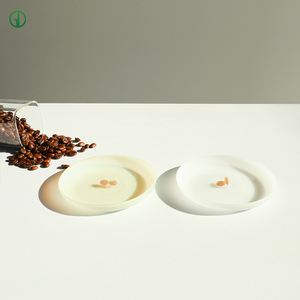 Piatto per Insalata in Vetro Borosilicato Colorato, Design Creativo a Chicco di Caffè, Lavabile in Lavastoviglie, Resistente al Calore, per Uso Alimentare, per Biscotti - Product Image 5