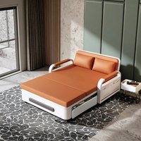 Canapé-lit convertible moderne à deux places pour balcon, cadre en métal multifonctionnel, pliable, pour chambre à coucher, hôtel, utilisation en tissu, salon