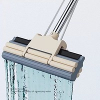 Nettoyage facile multifonctionnel ménage eau presser acier PVA éponge poignée extensible serpillière pour nettoyage intérieur