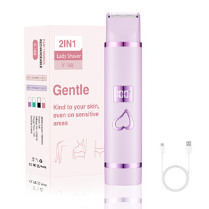 Rasoir électrique 2 en 1 avec écran LED, rechargeable, sans fil, tondeuse pour les poils du corps, rasoir électrique pour les poils du bikini, <span class=keywords><strong>des</strong></span> aisselles et du pubis - Product Image 1