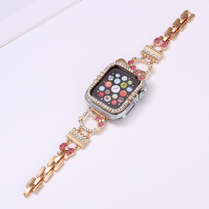 Correa de diamante para mujer para <span class=keywords><strong>Apple</strong></span> <span class=keywords><strong>Watch</strong></span> Series 9 8 7 <span class=keywords><strong>6</strong></span> SE 5 4 45mm 44mm 41mm 40mm Lady Cat Metal pulsera IWatch Ultra 2 49mm - Product Image 5