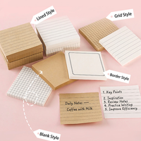 Bloc-notes adhésif carré réutilisable, lignes quadrillées, cadre vierge, blocs-notes en papier kraft, pour étudiants, bureau, écriture