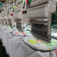 FEIYA 1204 Machine à broder automatique à quatre têtes avec 12 aiguilles pour T-shirt et bonnets Broderie plate
