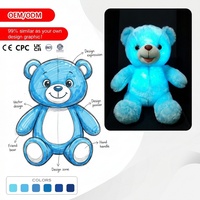 Fabricant de jouets en peluche personnalisés, ours en peluche doux qui brille dans le noir, lumière de nuit pour chambre d'enfant, compagnon en peluche personnalisé