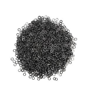 100 pièces/sac de haute qualité haute résistance aplati Hyper fil robuste noir Nickel leurre anneau fendu - Product Image 6