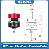 TEBAK Centre d'usinage 3D Edge Finder Fraiseuse CNC Sonde de précision à trois coordonnées Tige de centrage Outil Setter CF-38
