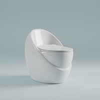 WC monobloc européen mat, design moderne de forme ronde, montage au sol, céramique de salle de bain, toilette à double chasse