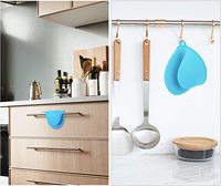 Mitaines de four en silicone avec maniques de style imprimé résistant à la chaleur mitaines de cuisine et mini mitaines de four en caoutchouc à pincement manuel