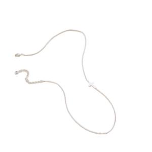 Collana con Ciondolo a Croce in Acciaio Inox e Perle, Catena a Maglia Bamboo con Pietra Naturale, Regalo Elegante per Donne - Product Image 6