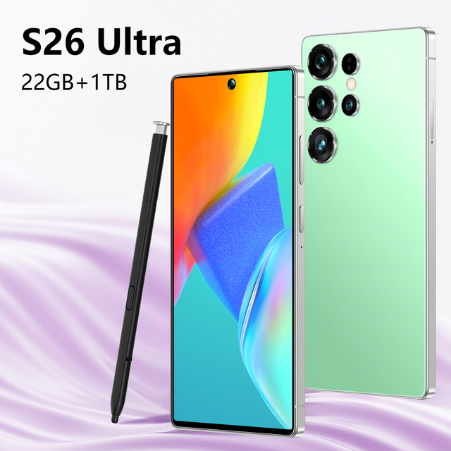 S26Ultra Mobile Phones Dual SIM Dual Standby Face Recognition LTE 5G Smartphone