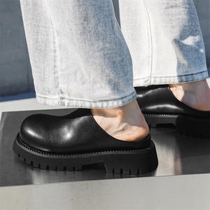 XINZI yağmur toptan kalın taban rahat takunya terlik boyutu 44 siyah deri kayma yüksek platformu erkekler tıknaz takunya - Product Image 6