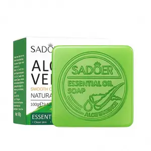 Private Label Sadoer Korea Aloë Vera Gezicht Reiniging Logo Natuurlijke Organische Huid Whitening Badzeep