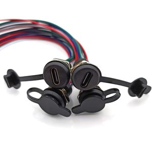 Conector tipo C a prueba de agua con PH 2,0, montaje en Panel de bloqueo de tuerca, hembra, impermeable, PD, puerto de carga rápida con cable - Product Image 1