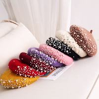 Chapeau béret chic français pour femme, 12 couleurs en stock, service OEM, broderie personnalisée, 100% laine