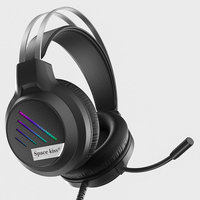 OEM grosir Headset Gaming berkabel Over-Ear dengan lampu LED dan peredam kebisingan mikrofon siap untuk dikirim-Model maks untuk DJ